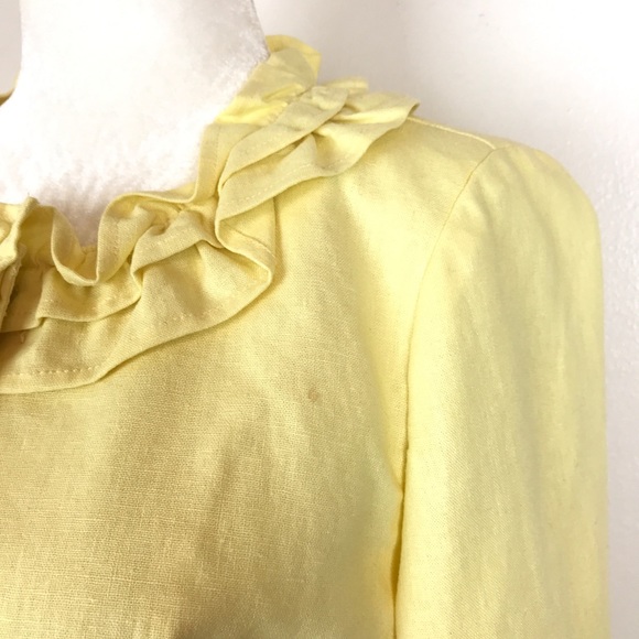 Vintage Trenz Yellow Button Ruffle Mad Men Jacket - Picture 5 of 8